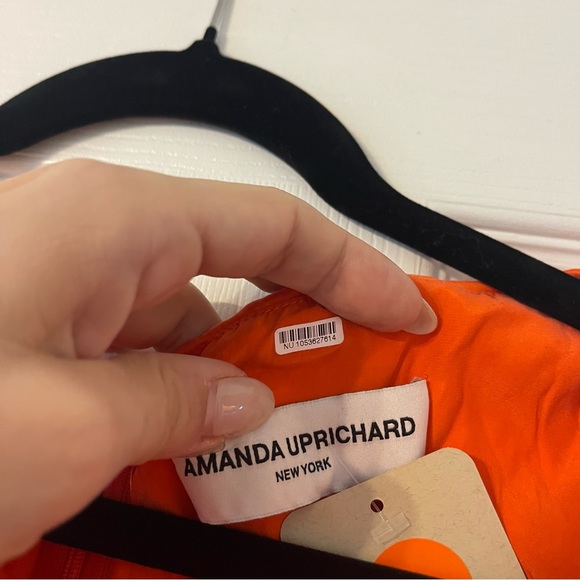 Amanda Uprichard Orange Marlow Dress Size Small 100% Silk - Picture 10 of 11